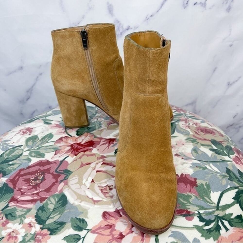 Via Spiga | Tan Suede Heel Booties | 7